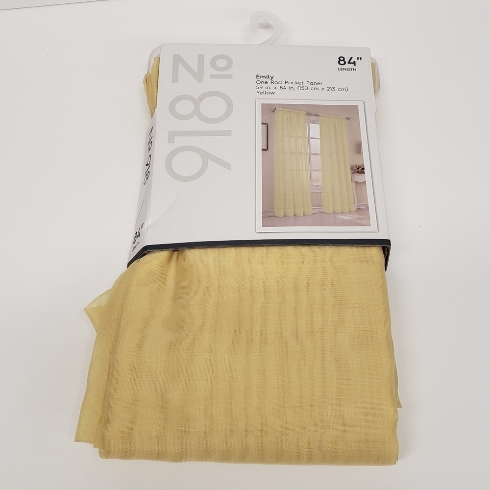 Lichtenberg No 918 Emily One Rod Pocket Panel Curtain 59x84 Yellow Single Panel